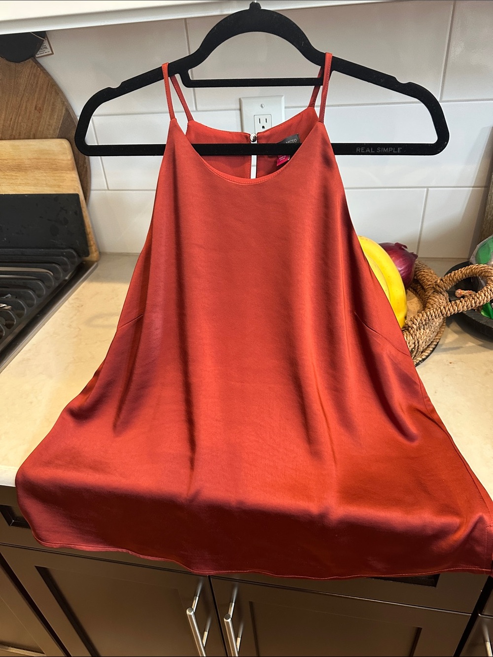 Vince Camuto Satin Red Double-Strap Cami